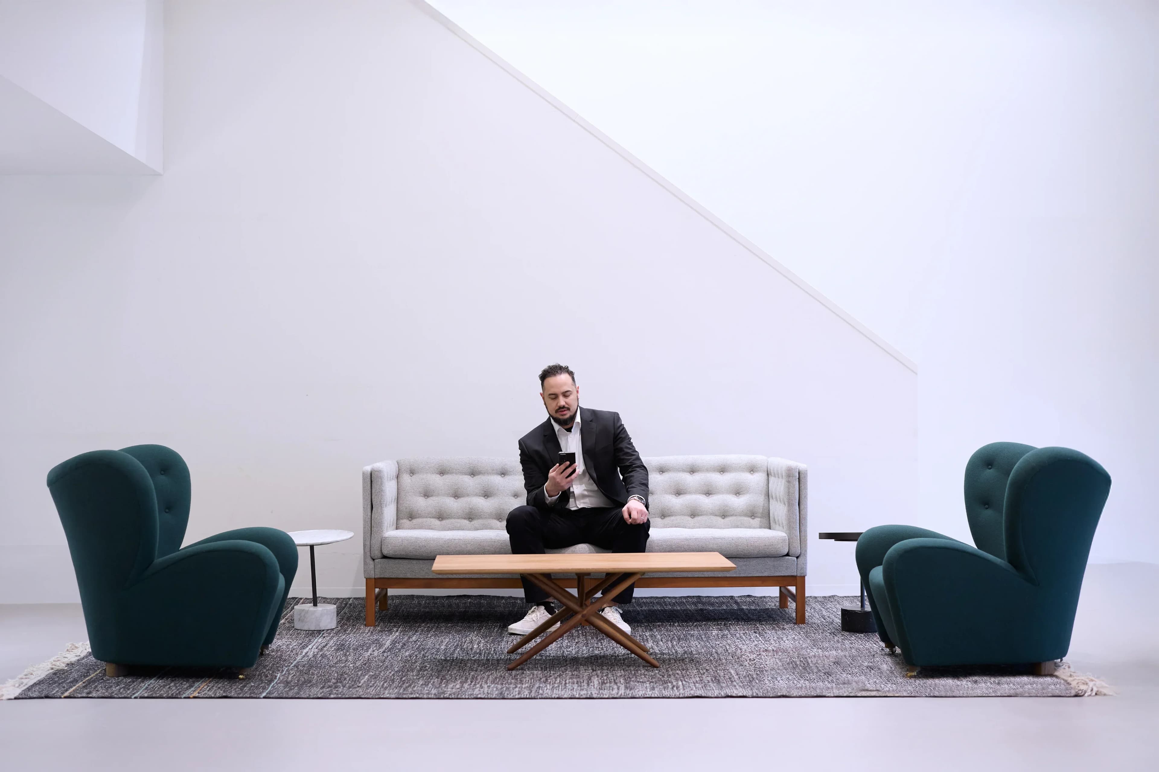 chris sitting on chair